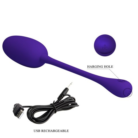 PRETTY LOVE - KNUCKER Purple, 12 vibration functions Memory function - wibrator jajeczko