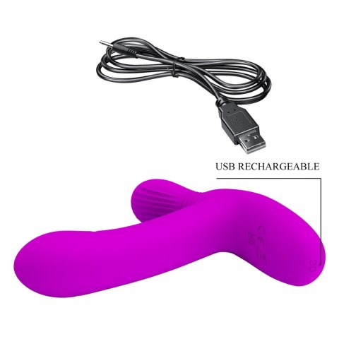 PRETTY LOVE - Geri Purple, 12  functions 3 licking settings Wireless remote control - wibrator punktu G