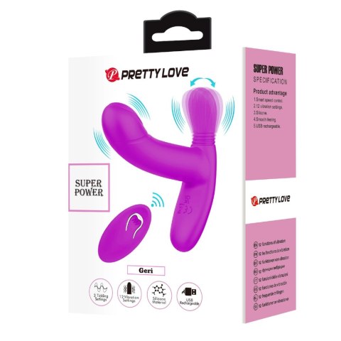 PRETTY LOVE - Geri Purple, 12  functions 3 licking settings Wireless remote control - wibrator punktu G