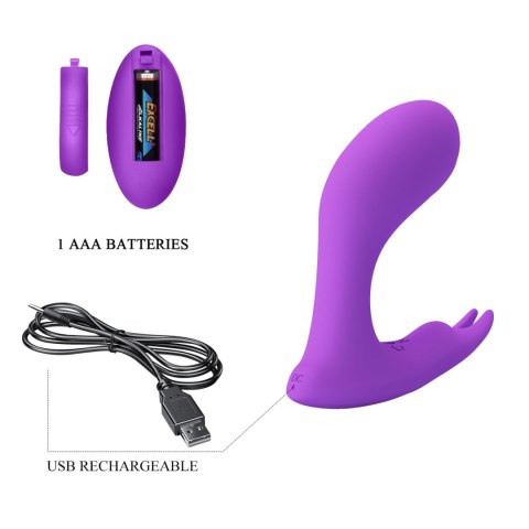 PRETTY LOVE - Idabelle Purple, 12  functions 12 pulse wave settings Wireless remote control - wibrator punktu G