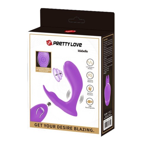 PRETTY LOVE - Idabelle Purple, 12  functions 12 pulse wave settings Wireless remote control - wibrator punktu G