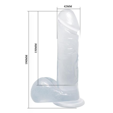 BAILE - DONG Realistic dildo ( clear/pink/purple ) - Dildo z przyssawką