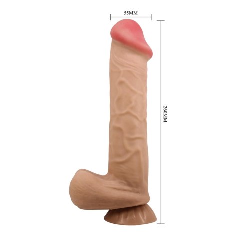 BAILE - Sliding Skin 10,2'' Flesh Suction base Bendable TPR - Realistyczne dildo na przyssawce