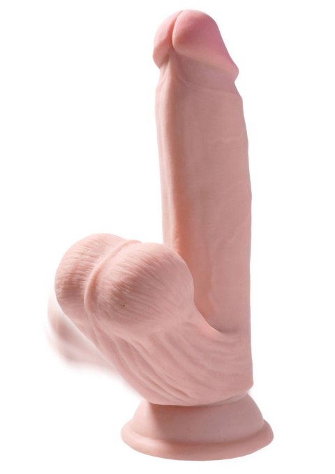 3D Cock Swinging Balls 7 inch Light skin tone - Realistyczne dildo na przyssawce