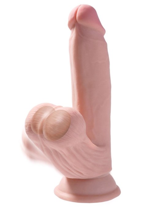 3D Cock Swinging Balls 7 inch Light skin tone - Realistyczne dildo na przyssawce