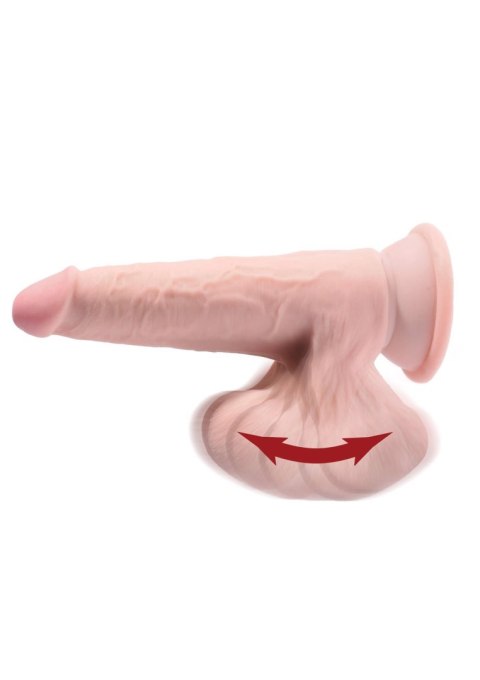 3D Cock Swinging Balls 7 inch Light skin tone - Realistyczne dildo na przyssawce