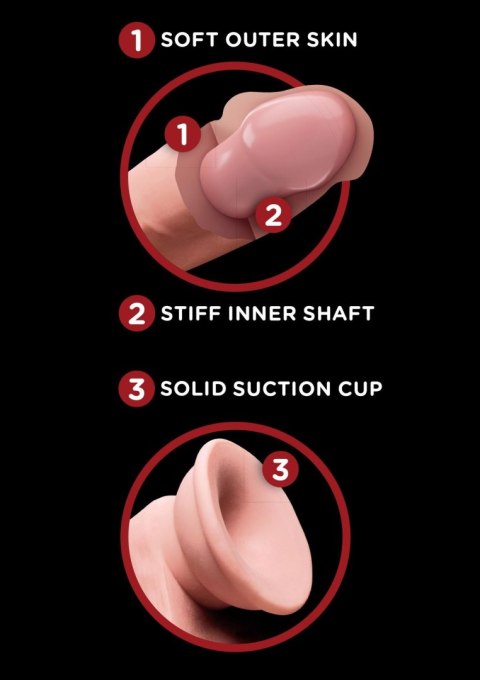 3D Cock Swinging Balls 7 inch Light skin tone - Realistyczne dildo na przyssawce