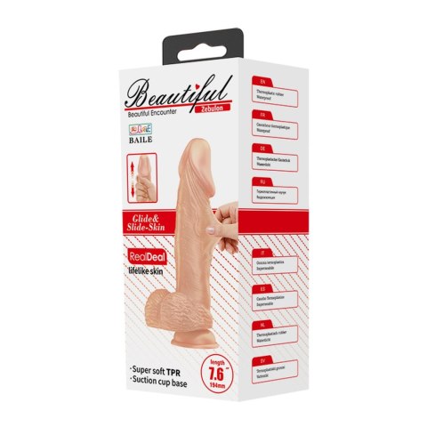 BAILE-Beautiful Zebulon 7.6"""" - Realistyczne dildo na przyssawce