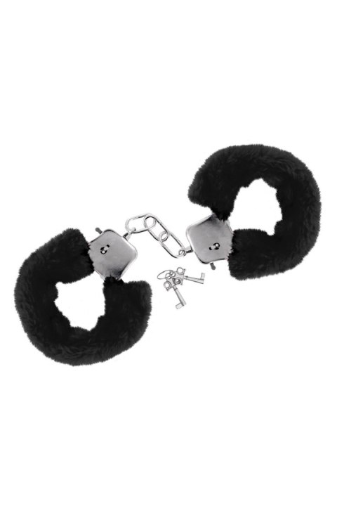 BLACK WRIST HANDCUFFS - Kajdanki z futerkiem