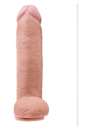 Cock 12 Inch With Balls Light skin tone - Duże dildo na przyssawce