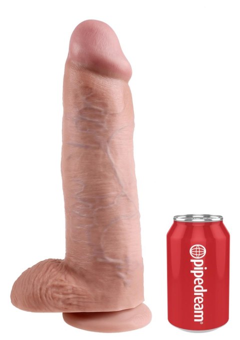 Cock 12 Inch With Balls Light skin tone - Duże dildo na przyssawce