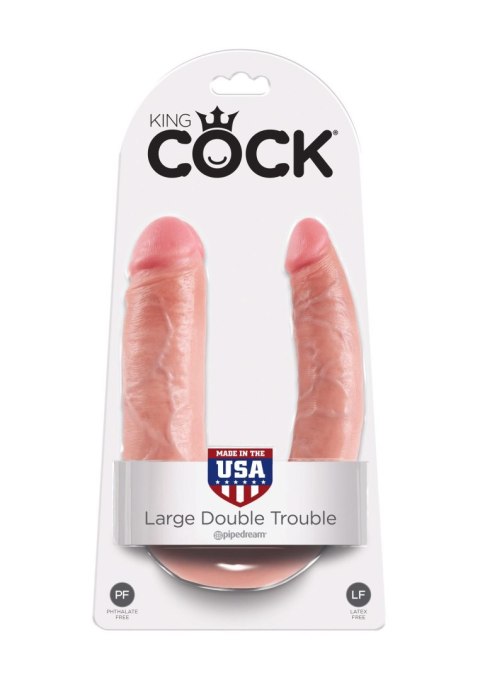 Cock U-shape Double Trouble L Light skin tone - podwójne dildo