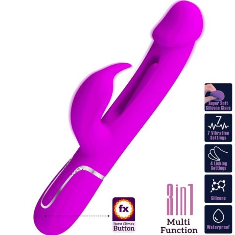 PRETTY LOVE - Kampas Rabbit 3 in 1, multifunction vibrator with tongue violet