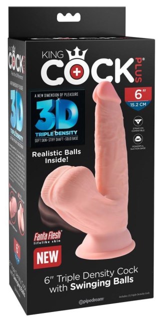 6in. TDC With Swinging Balls - Realistyczne dildo cyberskóra