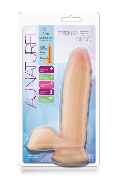 AU NATUREL 7INCH SENSA FEEL DILDO BEIG - Realistyczne dildo cyberskóra