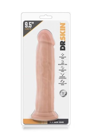 DR. SKIN 9.5INCH COCK VANILLA - Realistyczne dildo na przyssawce