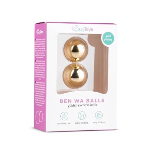 Gold ben wa balls - 25mm - kulki gejszy