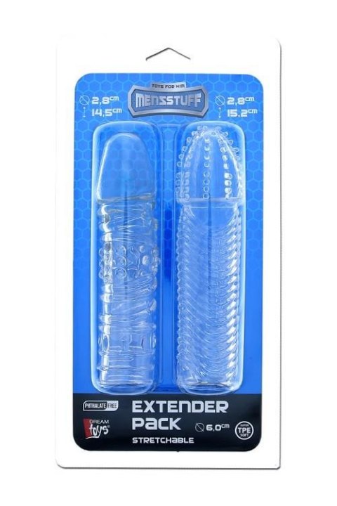 MENZSTUFF PENIS EXTENDER PACK CLEAR - Nakładka na penisa