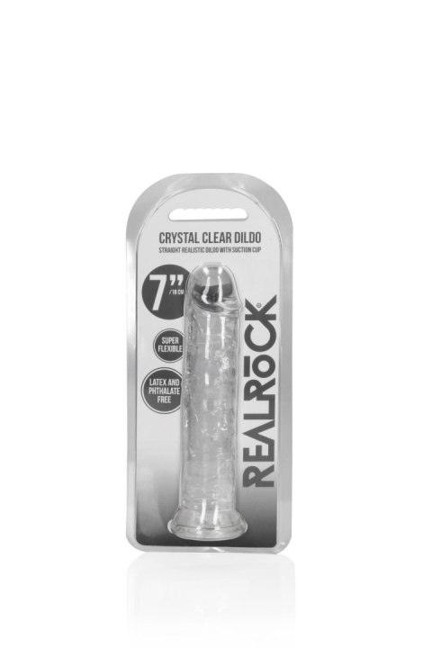 Straight Realistic Dildo with Suction Cup - 7'' / 18 - Dildo z przyssawką