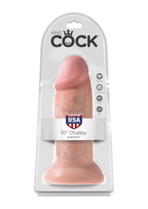 King Cock 10 Chubby Light skin tone - Duże dildo na przyssawce