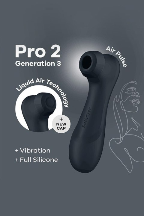 Satisfyer Pro 2 Generation 3with Liquid Air Technology App black