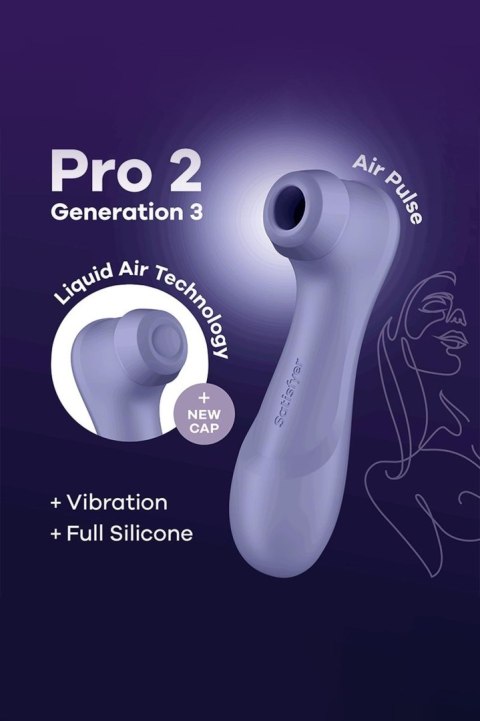 Satisfyer Pro 2 Generation 3with Liquid Air Technology App lilac