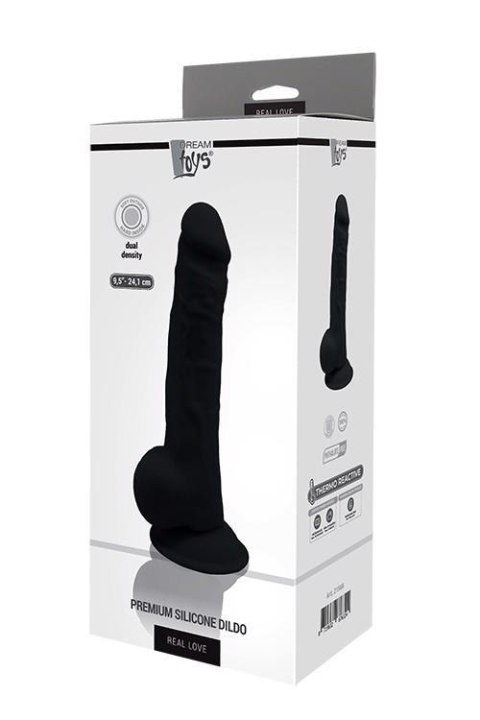 REAL LOVE DILDO 9.5INCH BLACK - Czarne realistyczne dildo