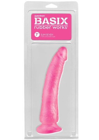 Slim 7 Inch with Suction Cup Pink - Dildo z przyssawką