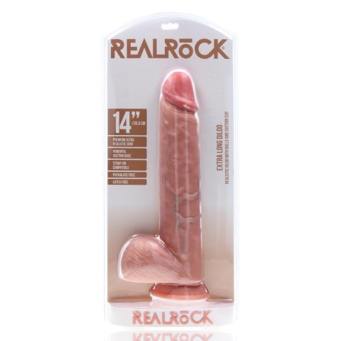 Extra Long with Balls 14"" - Realistyczne dildo z przyssawką