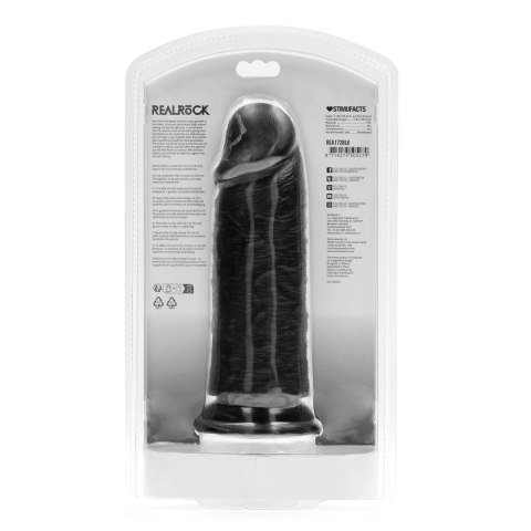 Extra Thick No Balls 8"" - Czarne dildo z przyssawką