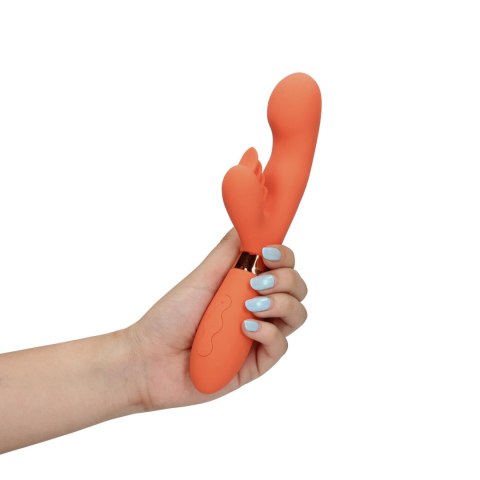 Silicone Rabbit Vibrator with Ribbed Clitoral Stimulator