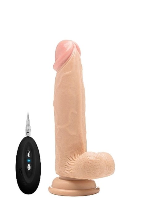 Vibrating Realistic Cock - 8"" - With Scrotum - Skin