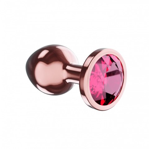 Butt Plug Diamond Ruby Shine S Rose Gold - Metalowy korek analny