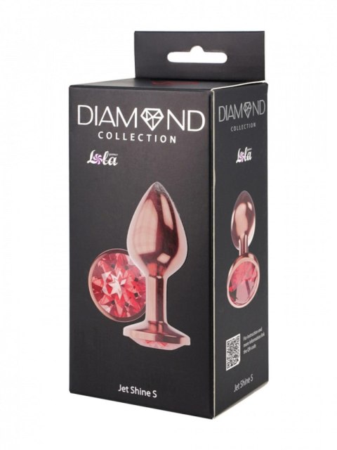 Butt Plug Diamond Ruby Shine S Rose Gold - Metalowy korek analny