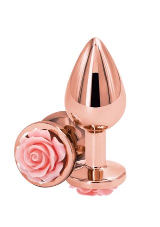 Rose Buttplug Medium Pink - Metalowy korek analny