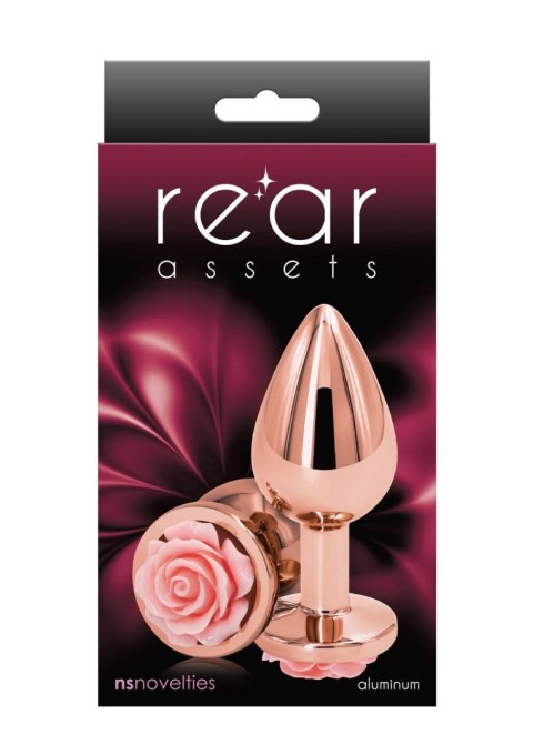 Rose Buttplug Medium Pink - Metalowy korek analny