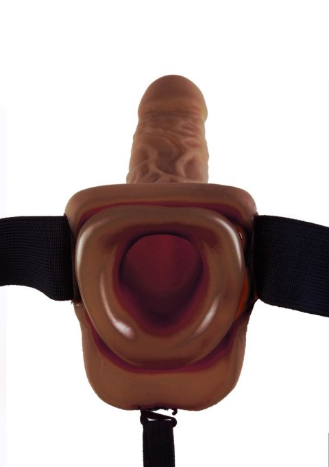 9 inch Hollow Strap-On Balls Brown skin tone