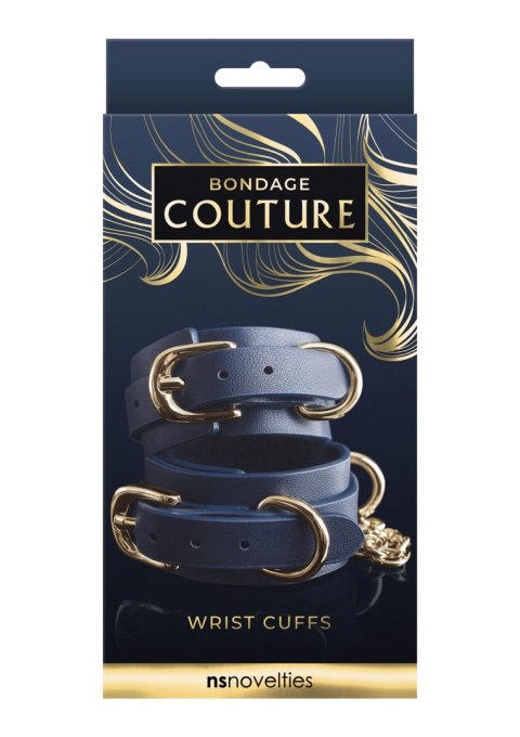 Bondage Couture Wrist Cuff Blue - Kajdanki na ręce