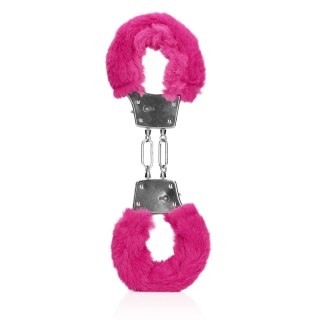 Furry Metal Hand Cuffs - Pink - Kajdanki z futerkiem