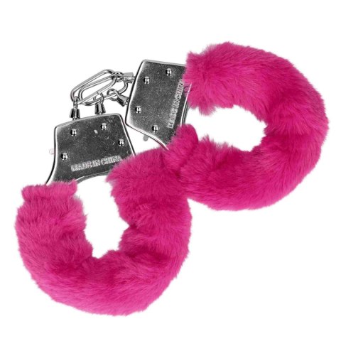 Furry Metal Hand Cuffs - Pink - Kajdanki z futerkiem