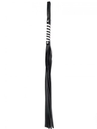 Black White Long Stripe Flogger