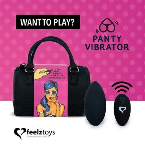 FeelzToys - Panty Black - wibrator do majtek