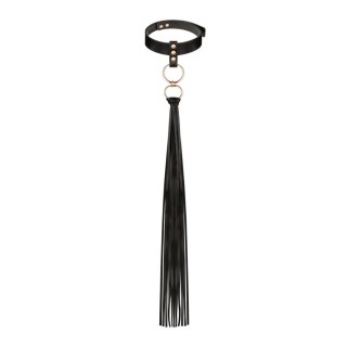 Rosy Gold - Collar with Flogger - Black