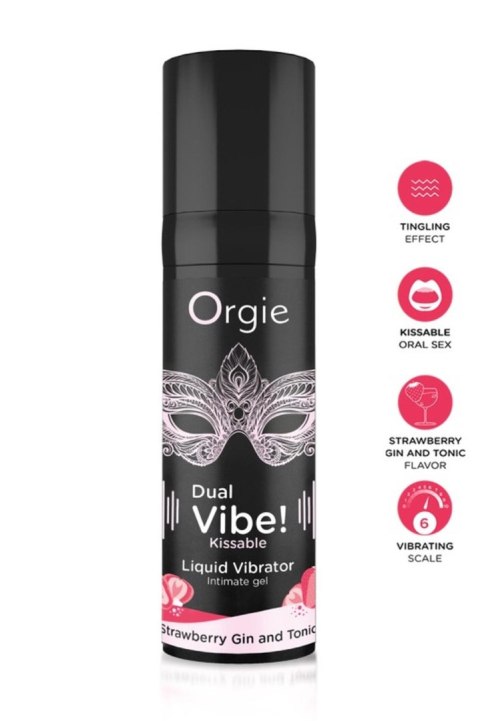 Dual Vibe! Kissable Liquid Vibrating Strawberry Gin And Tonic