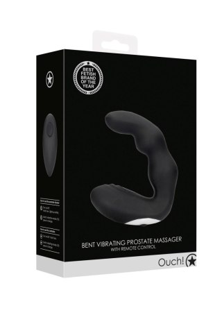 Bent Vibrating Prostate Massager with Remote Control - Black