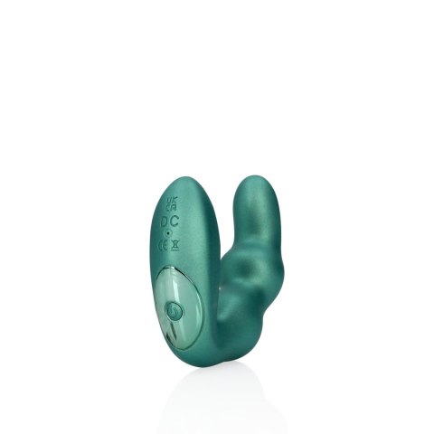 Bent Vibrating Prostate Massager with Remote Control - Metallic Green