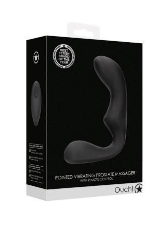 Pointed Vibrating Prostate Massager with Remote Control - Black