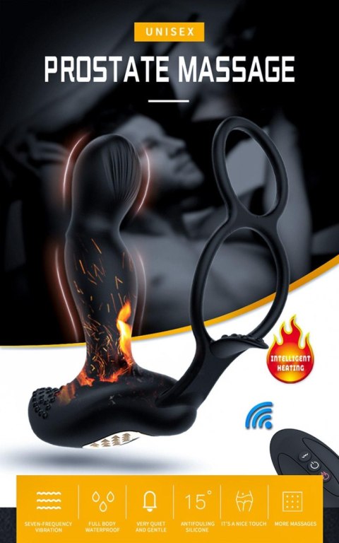 Wibrator-Silicone Massager 7 Function and Heating Function, Black