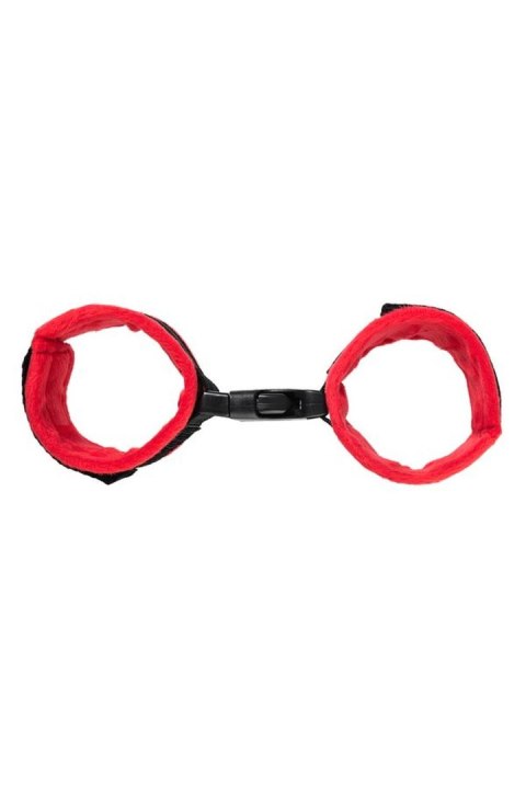 Anonymo handcuffs, velour, red, 24 cm