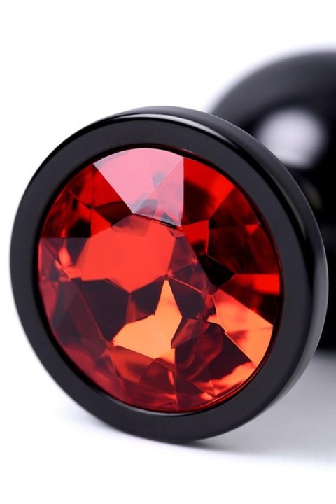 Black anal plug TOYFA Metal,with a ruby colored gem